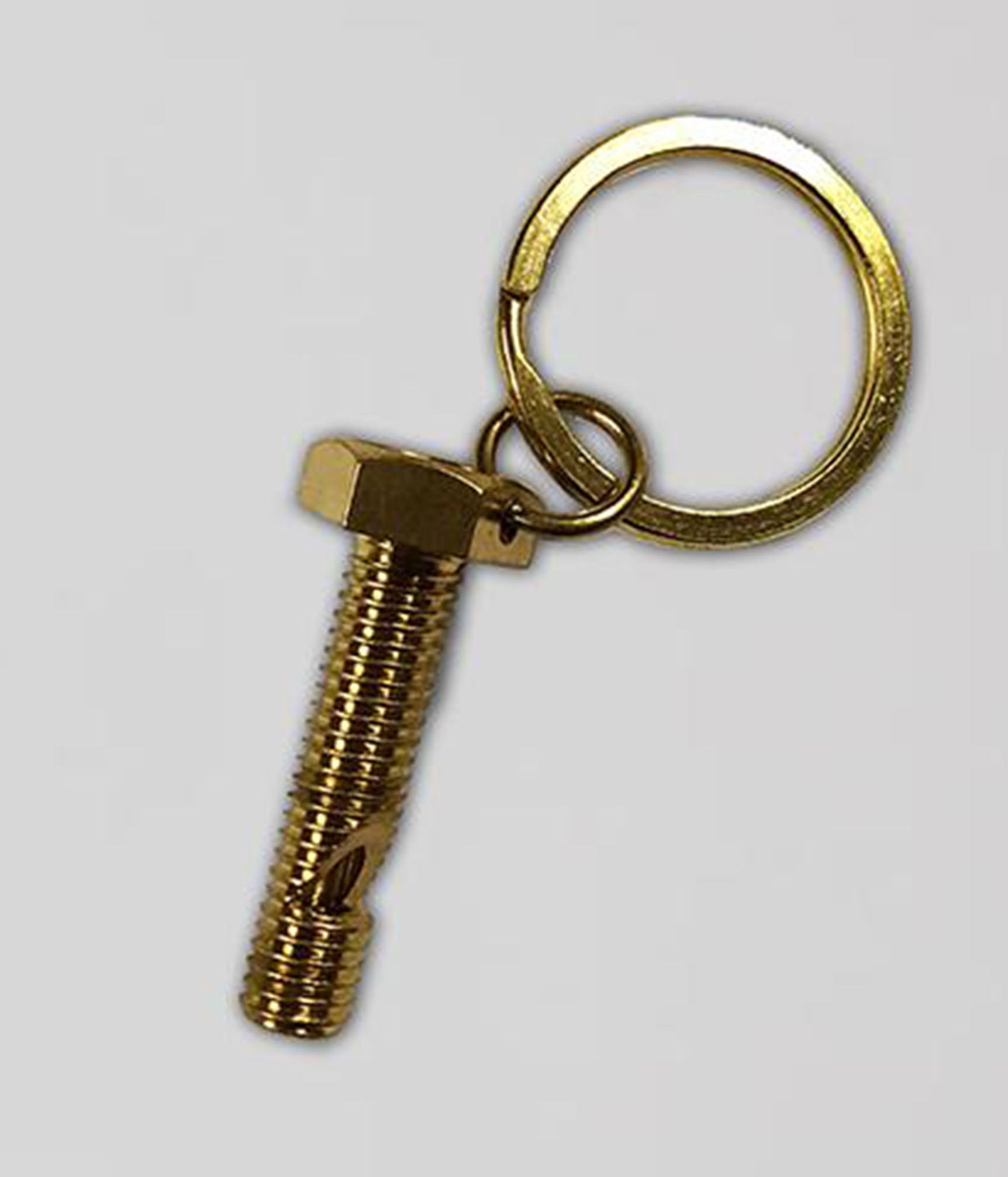 Emergency Brass Bolt Whistle Key Chain